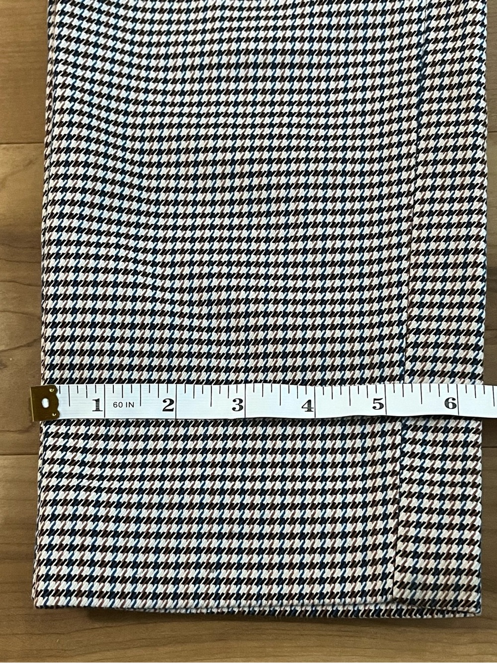 Zara Woman Houndstooth Ankle Straight Leg Pants XS Brown Black - Picture 10 of 10